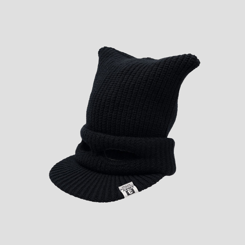 MASKED CAT VISOR KNIT CAP 1