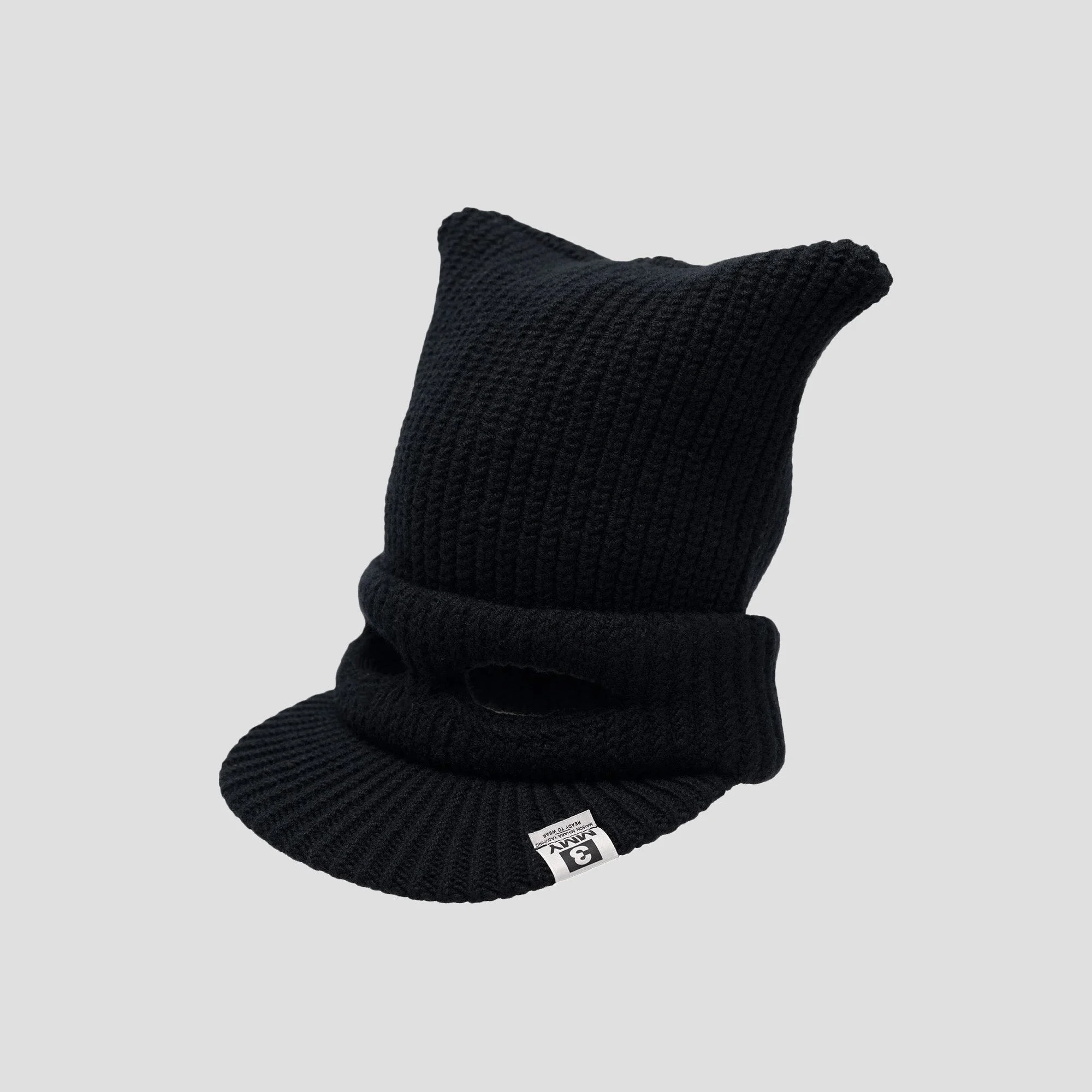 MASKED CAT VISOR KNIT CAP - 1