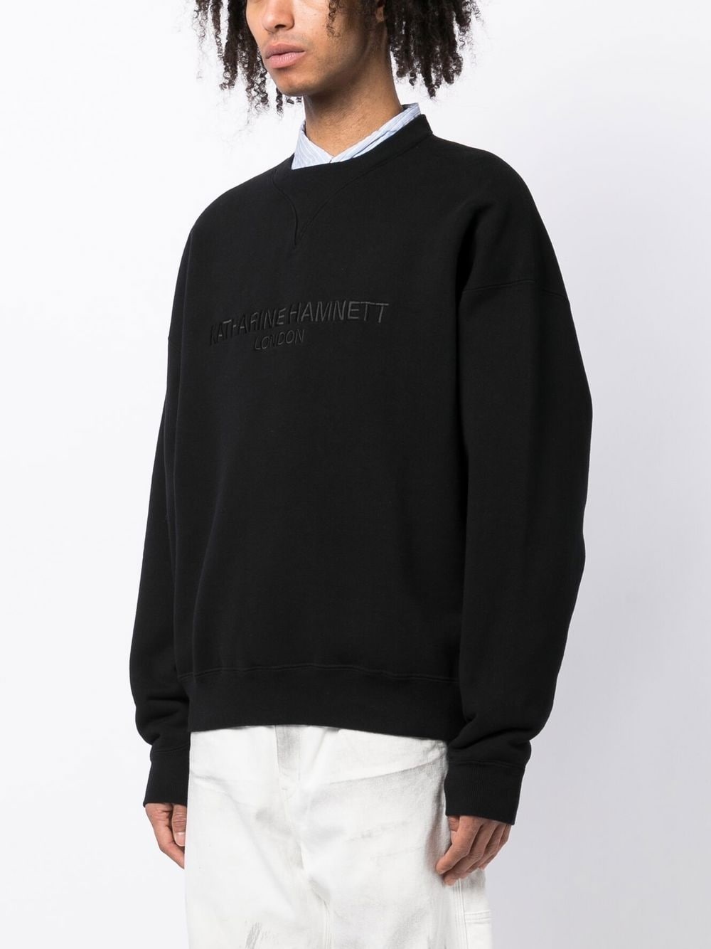 embroidered-logo cotton sweatshirt - 3