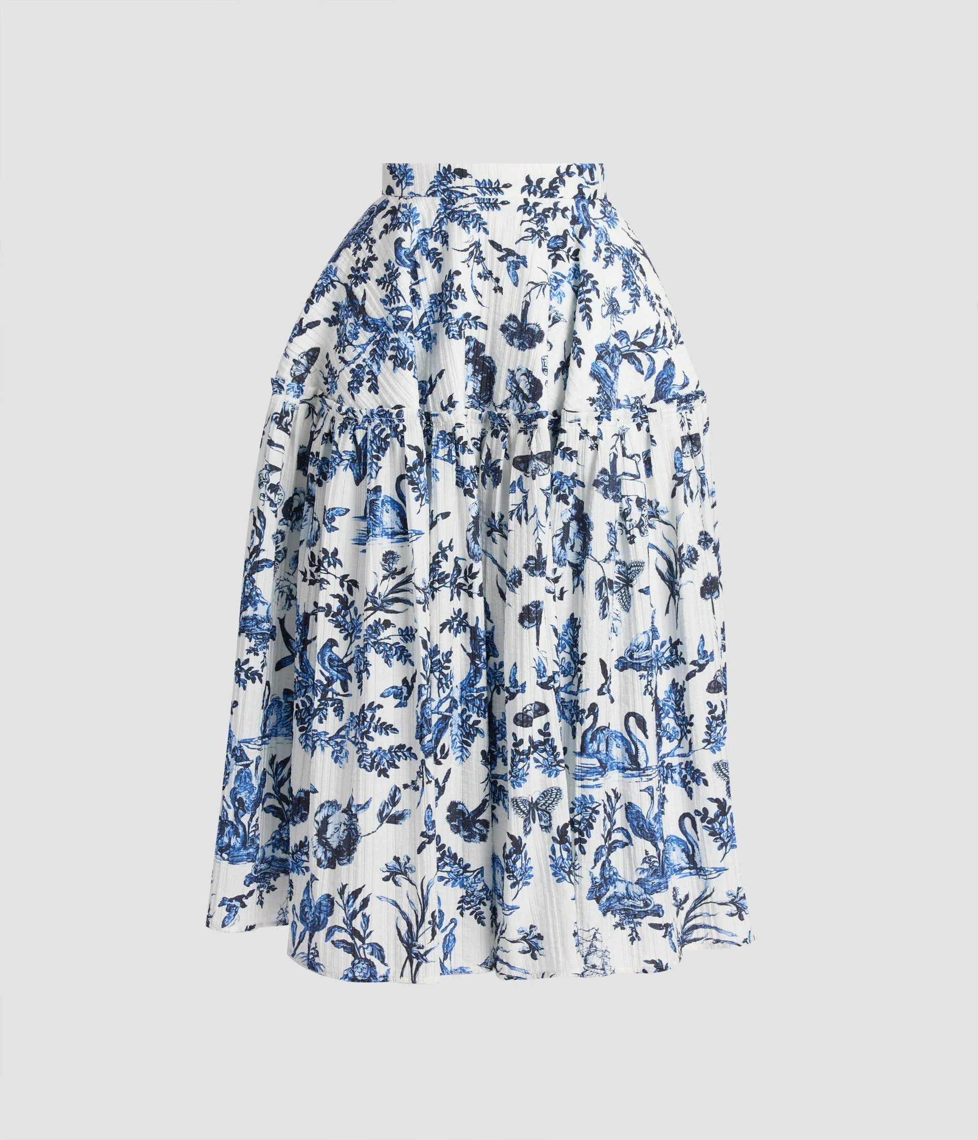 CRINKLED JACQUARD MIDI FULL SKIRT - 1