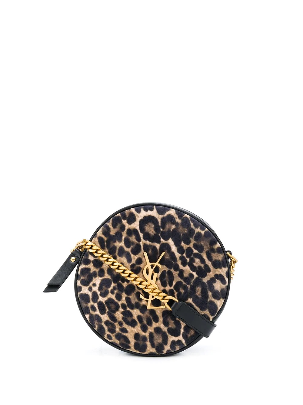 Vinyle leopard-print round camera bag - 1