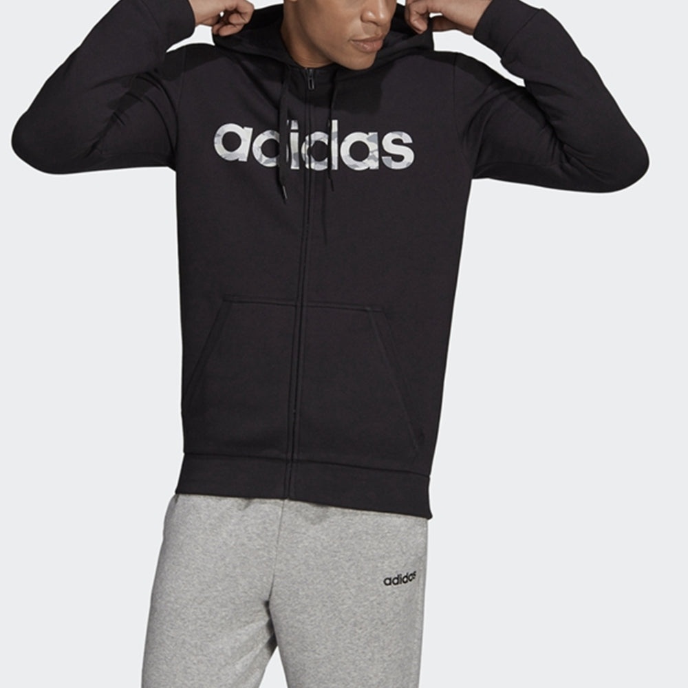 adidas Athleisure Casual Sports hooded Zipper Jacket Black EI9736 - 2