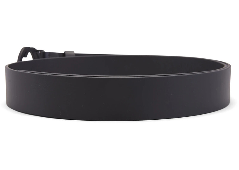 GUCCI Gucci Matte Black Interlocking G Belt Leather 1.5W Black outlook