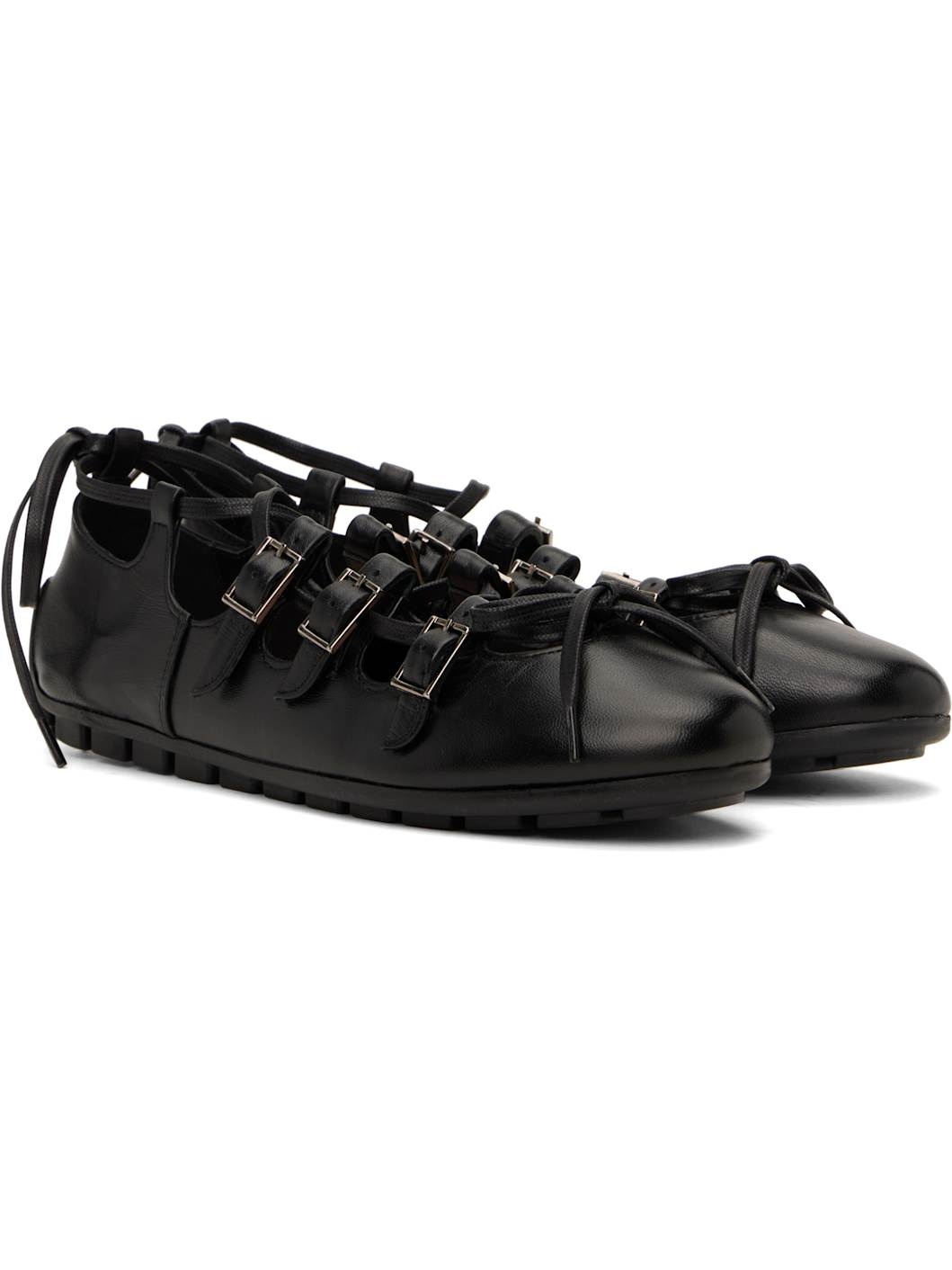 Black Ghillie Grip Ballerina Flats - 4