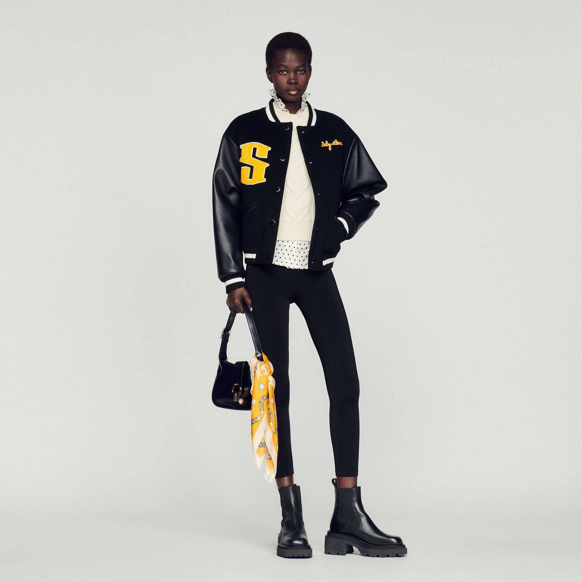Wool and leather varsity jacket - 2