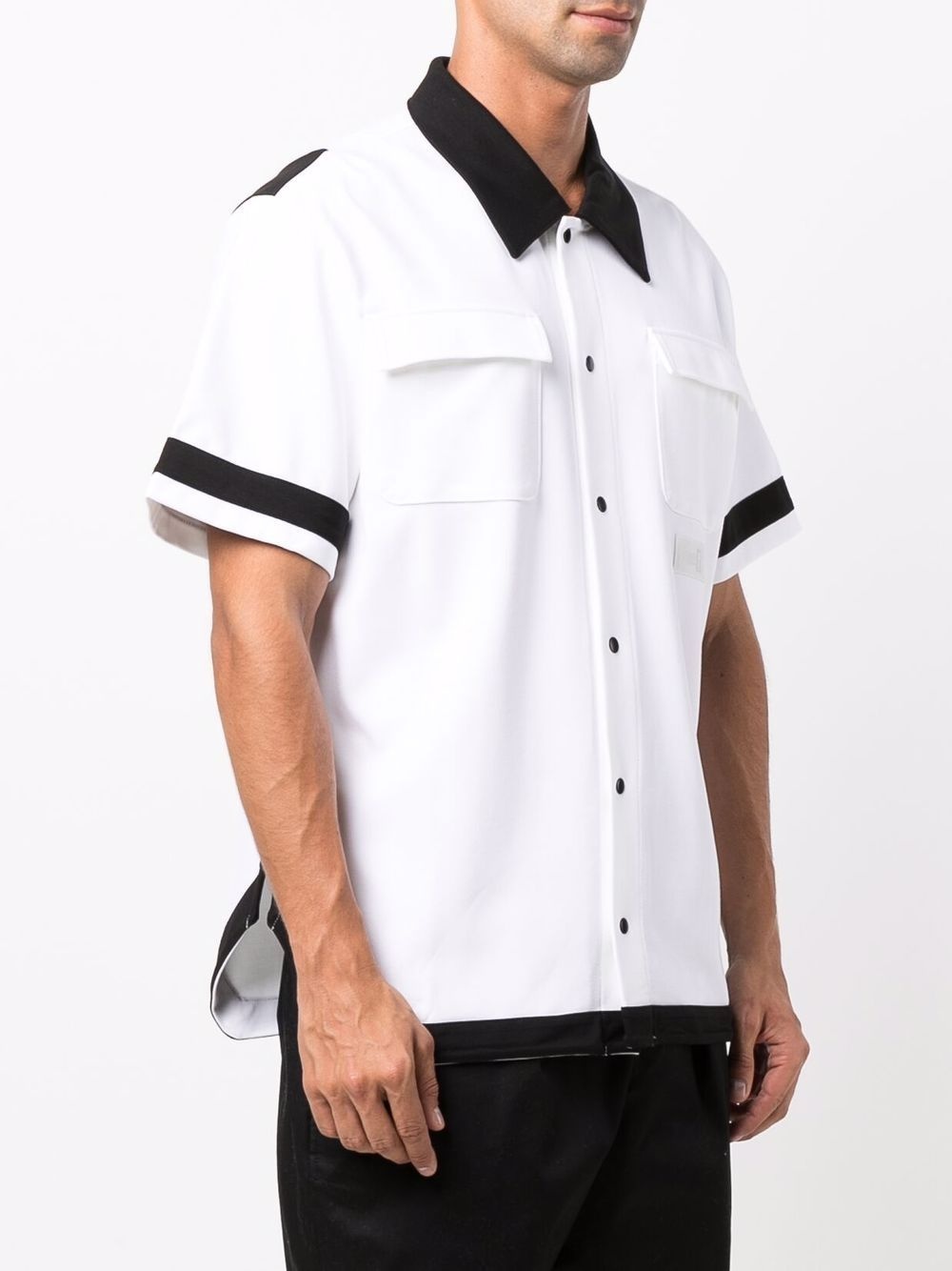 two-tone short-sleeved shirt - 3