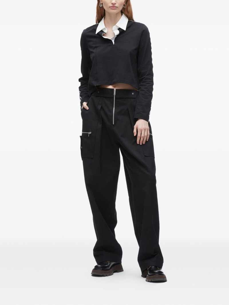 3.1 Phillip Lim panelled eyelet-detail polo top outlook
