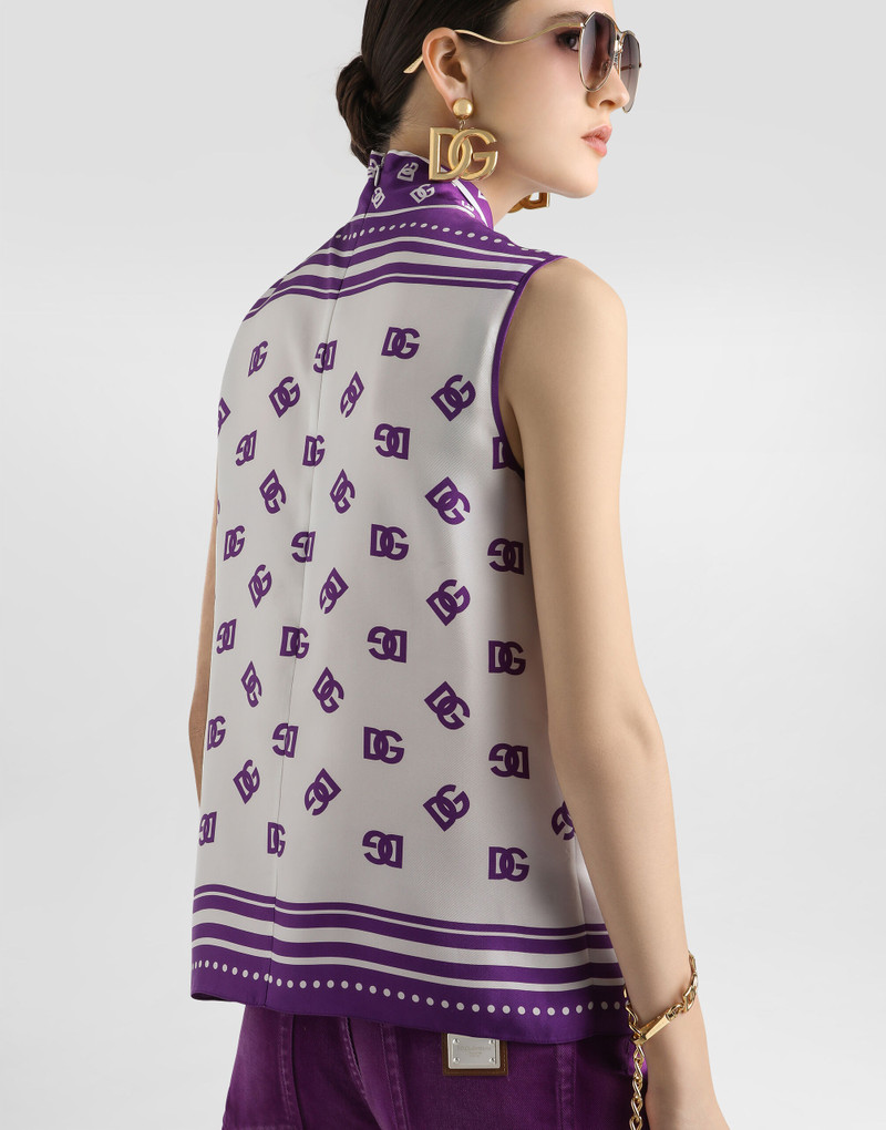 DG logo all-over silk twill top 5