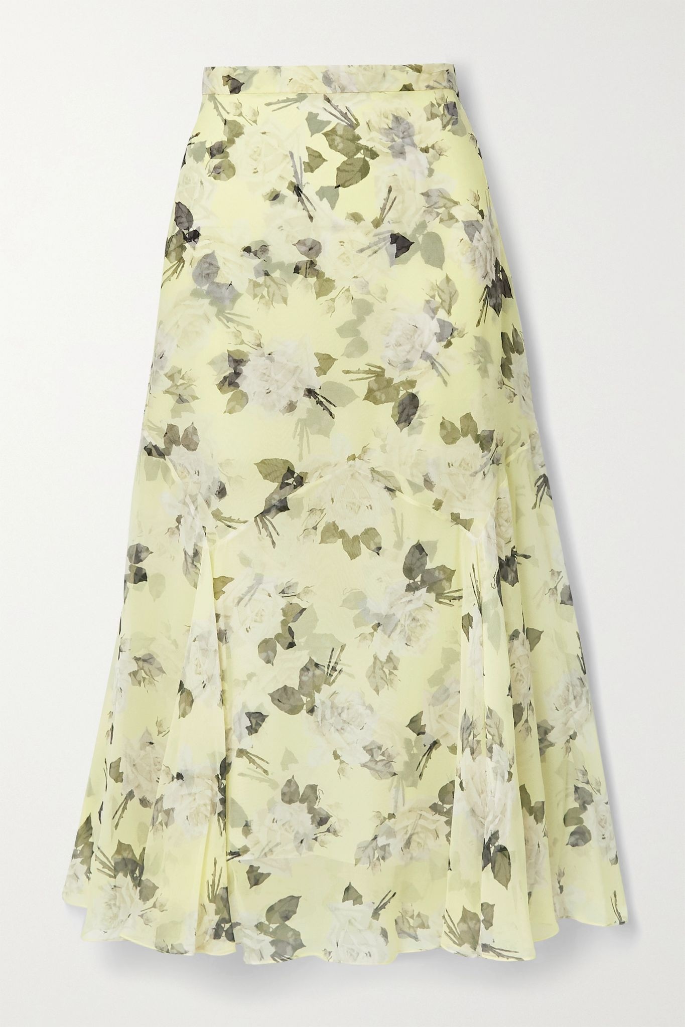 Shea floral-print silk-chiffon midi skirt - 1