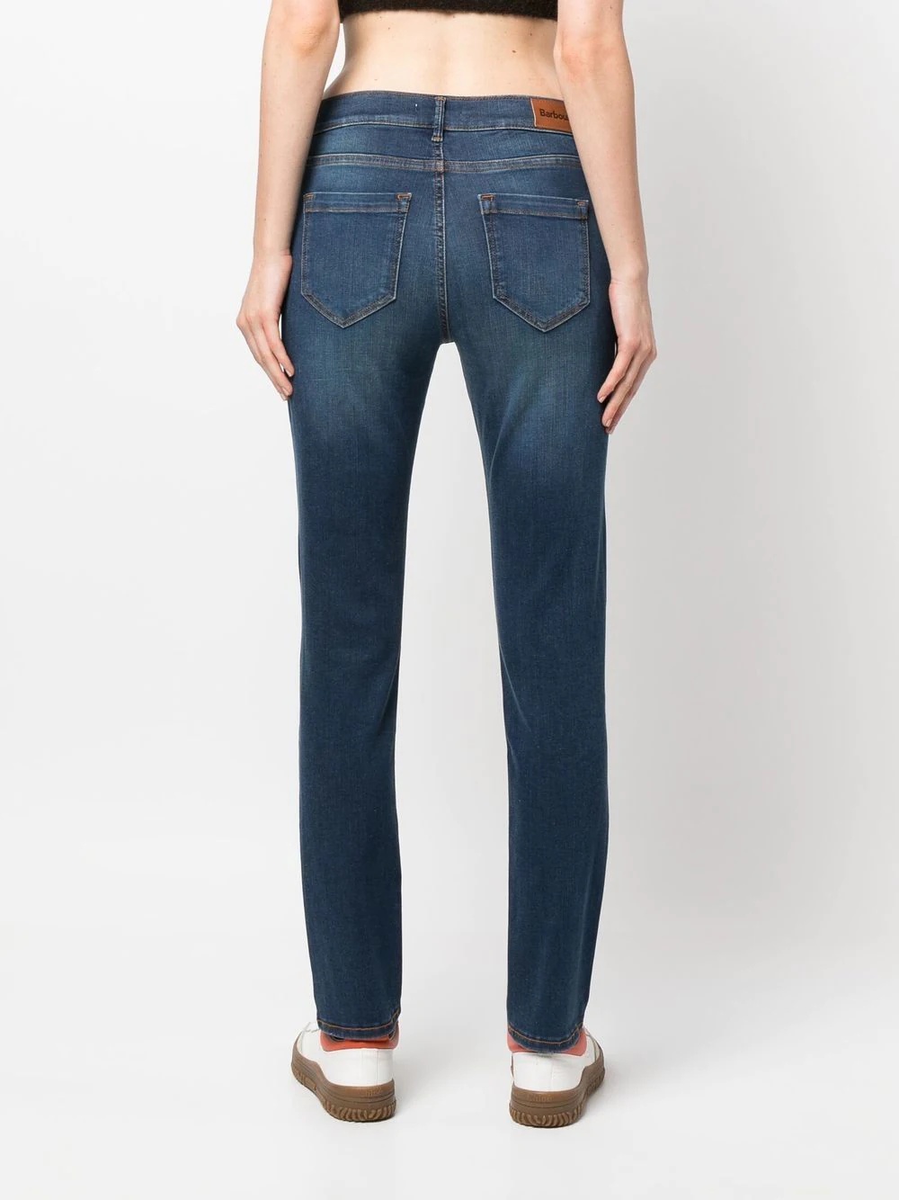 faded slim-leg jeans - 4