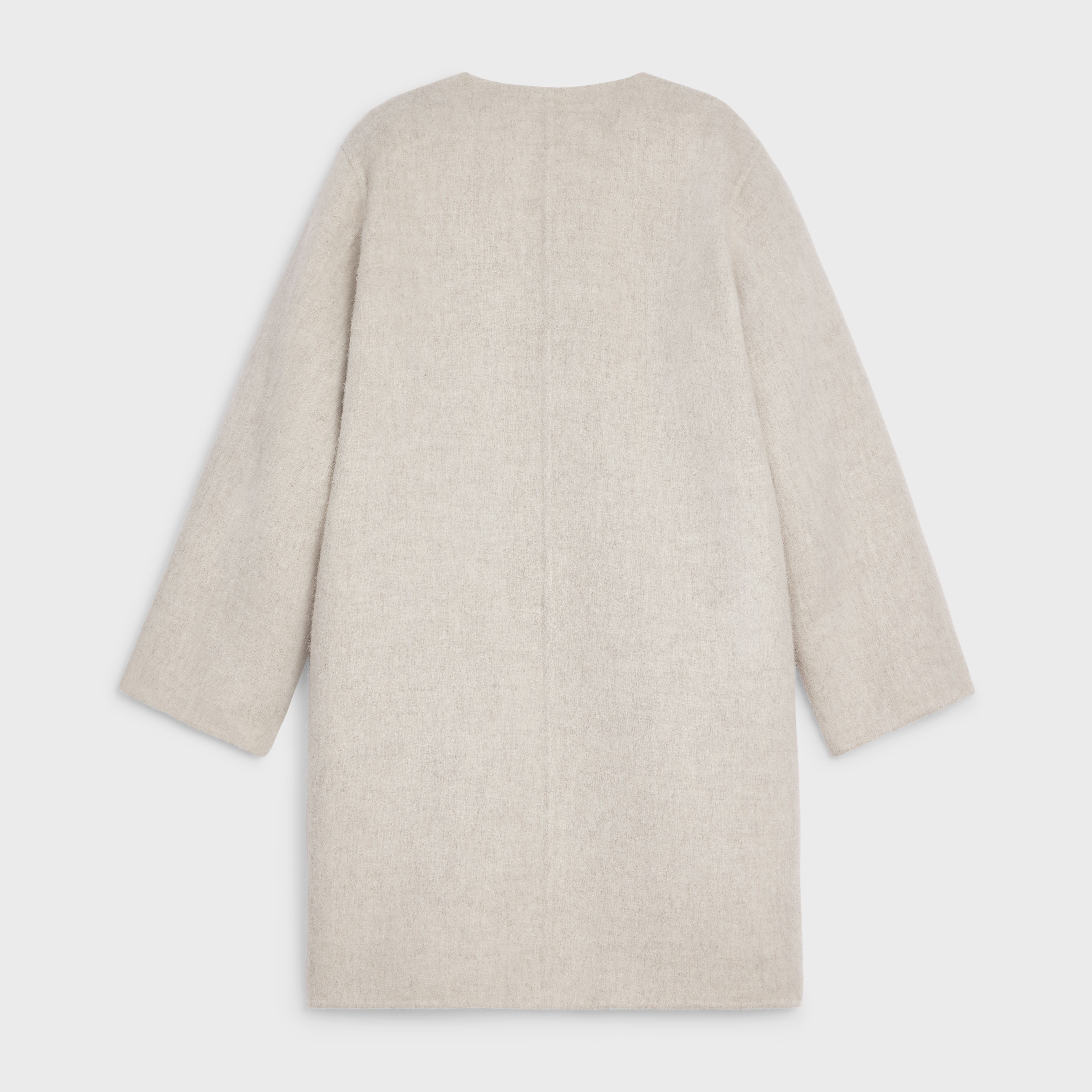 coat with pure collar in BRUSHED llama - 2