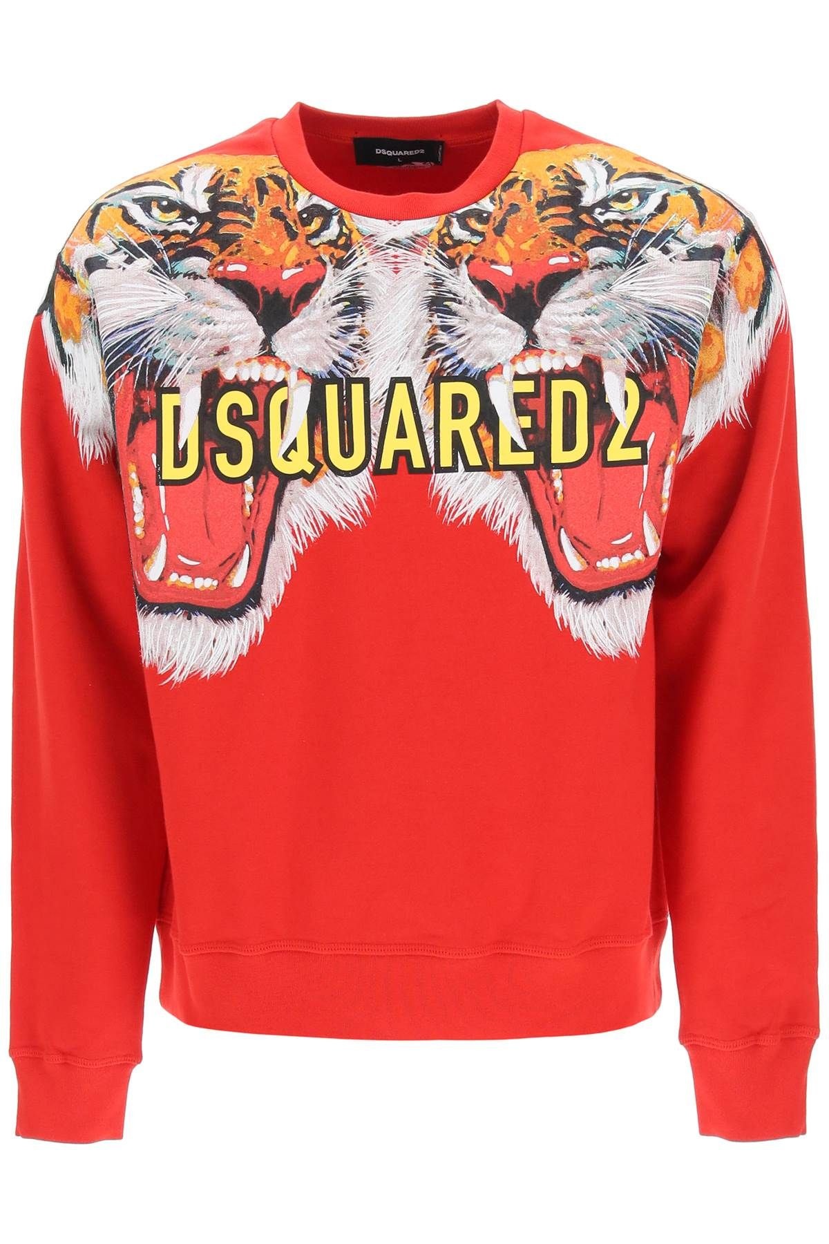 DOUBLE TIGER PRINT SWEATSHIRT - 1