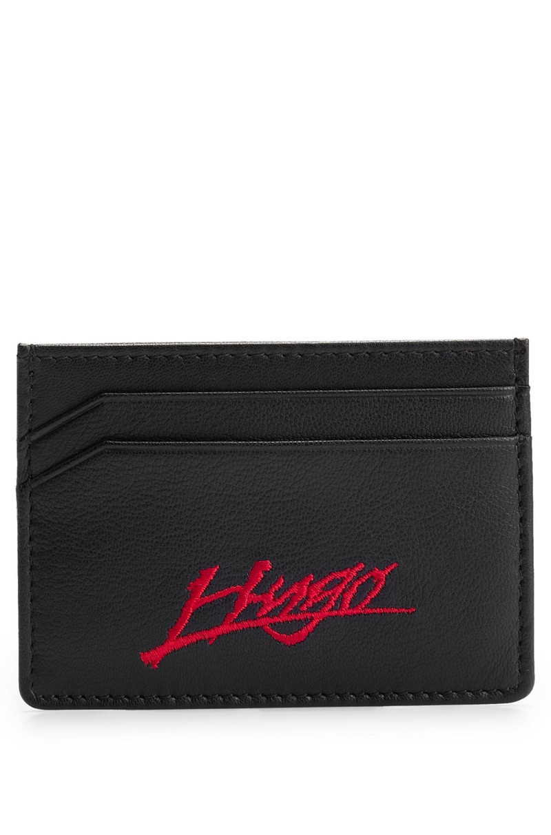 MATTE-LEATHER CARD HOLDER WITH HANDWRITTEN LOGO 1