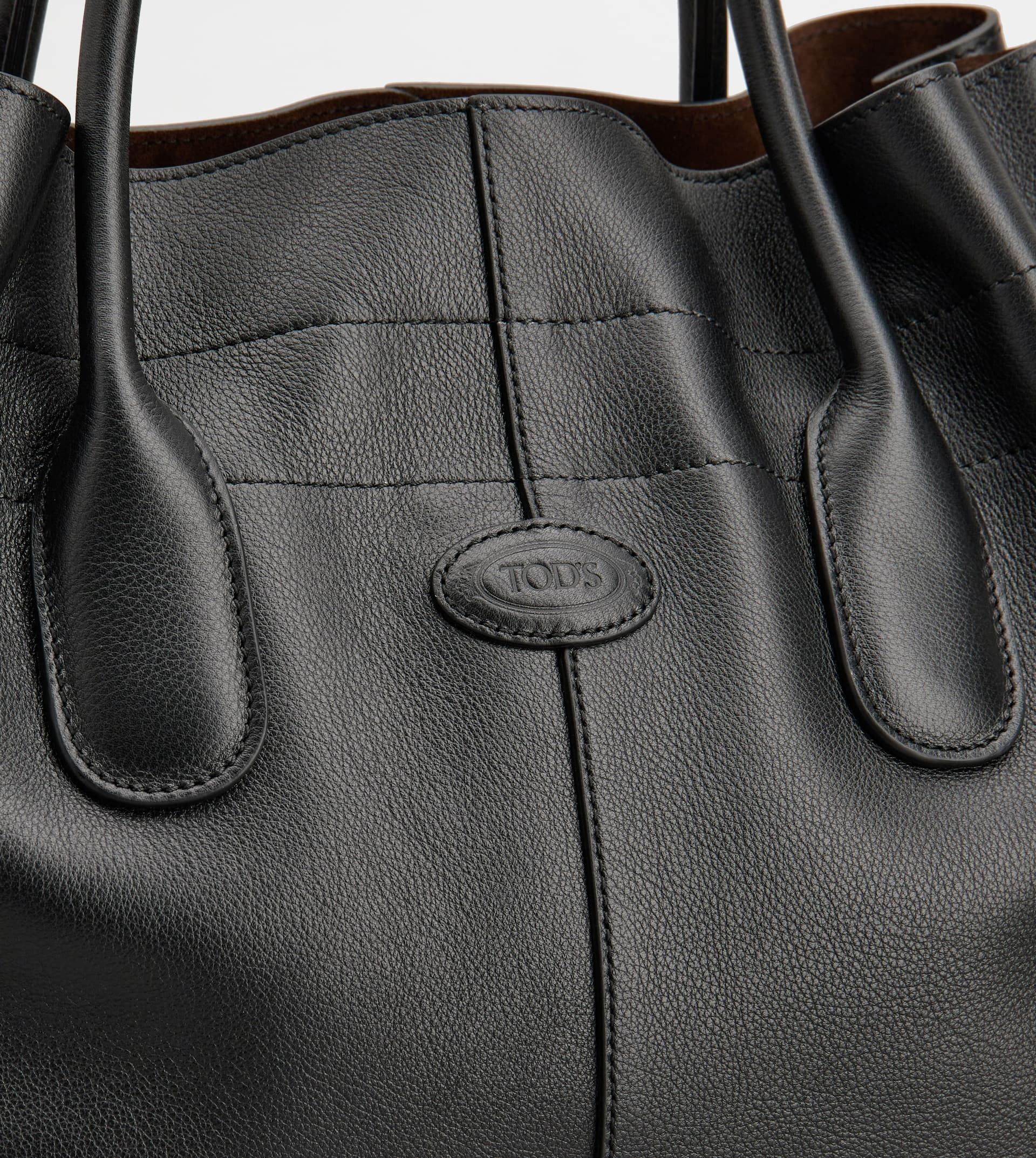TOD'S DI BAG IN LEATHER SMALL WITH DRAWSTRING - BLACK - 6