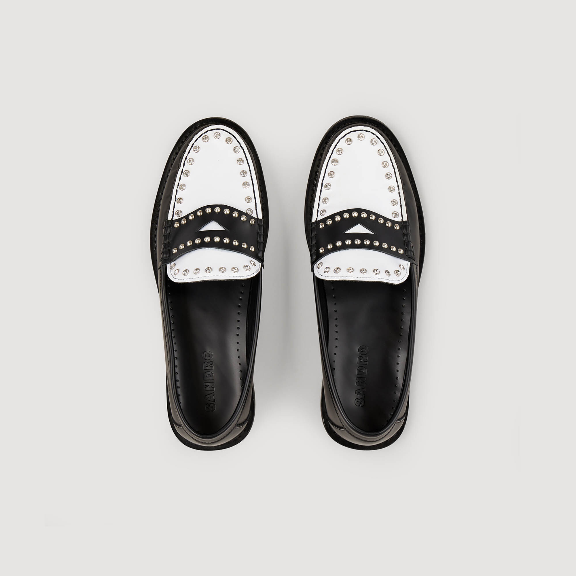 TWO-TONE STUDDED LOAFERS - 3