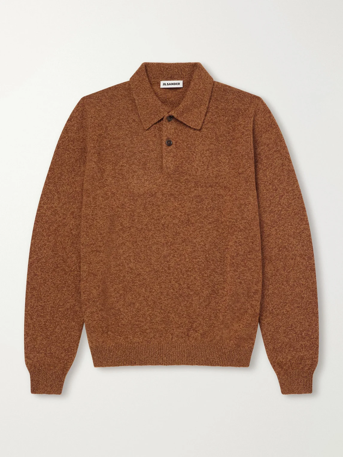 Mélange Wool and Cashmere-Blend Polo Shirt - 1