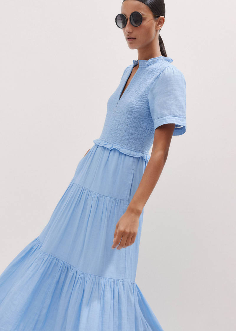 Cheesecloth Shirred Maxi Dress 7