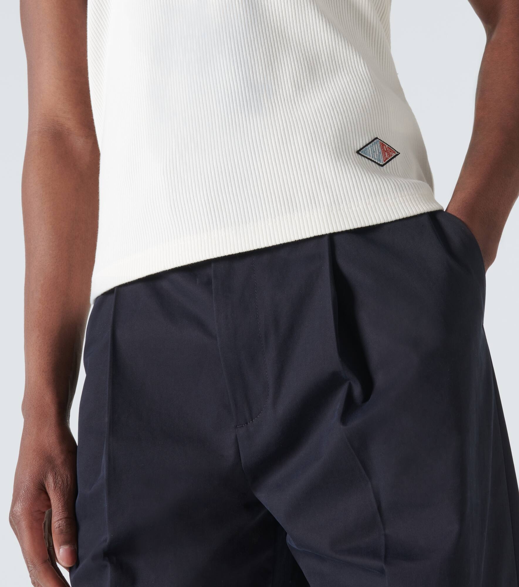 Logo ribbed-knit cotton tank top - 6