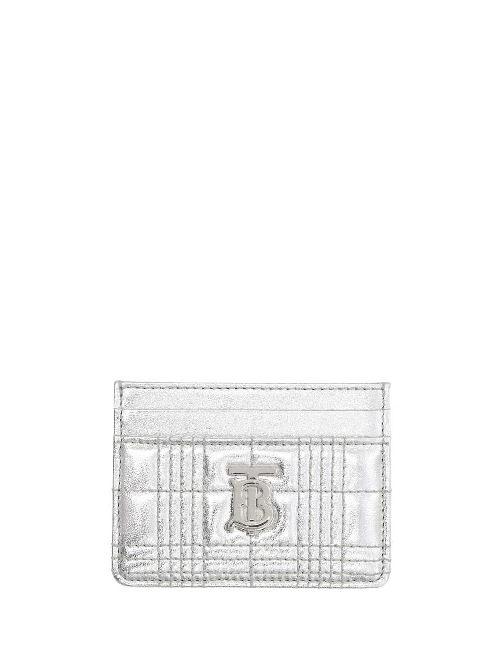 logo-embellished quilted card case - 1