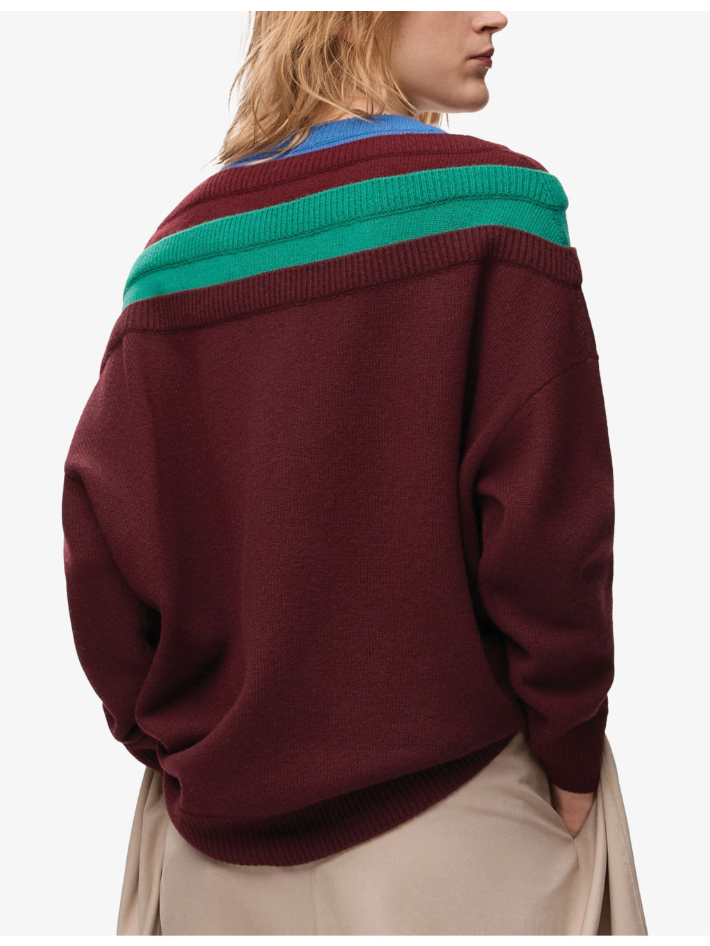 Trompe l’œil V-Neck Wool Jumper - 4
