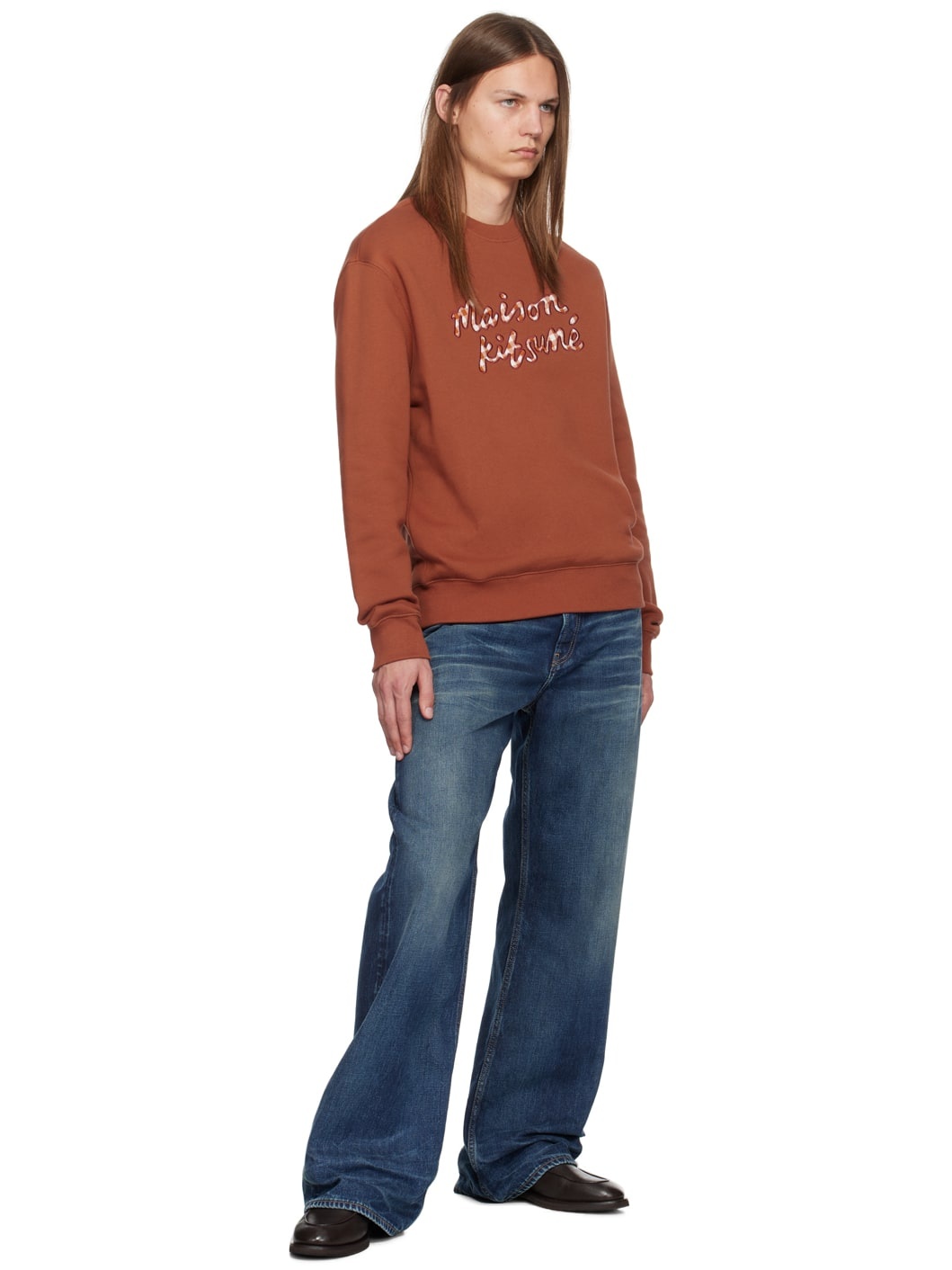 Brown 'Maison Kitsuné' Handwriting Gingham Sweatshirt - 4