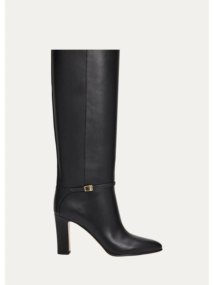 85mm Pattie Leather Knee-High Boots - 1