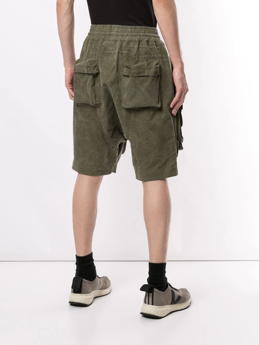 drawstring cargo shorts - 4