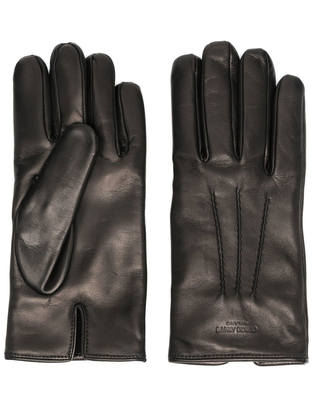 LOGO-STAMPED LEATHER GLOVES - 1