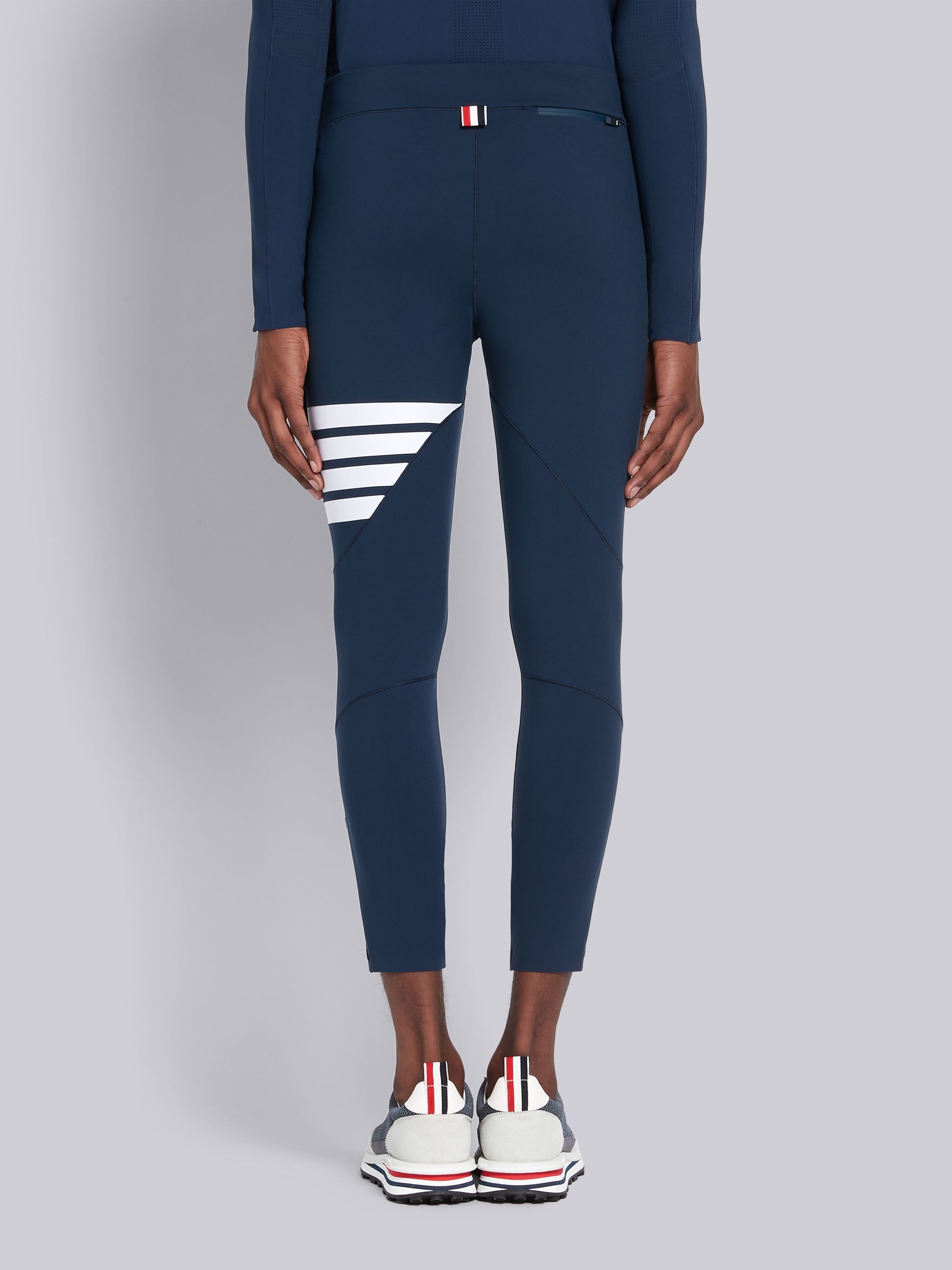 Navy Lightweight Compression Tech 4-Bar Tights - 3