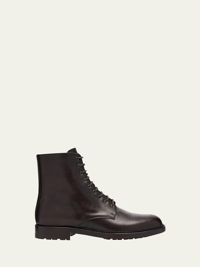 Men's Burnished Leather Ankle Boots 1