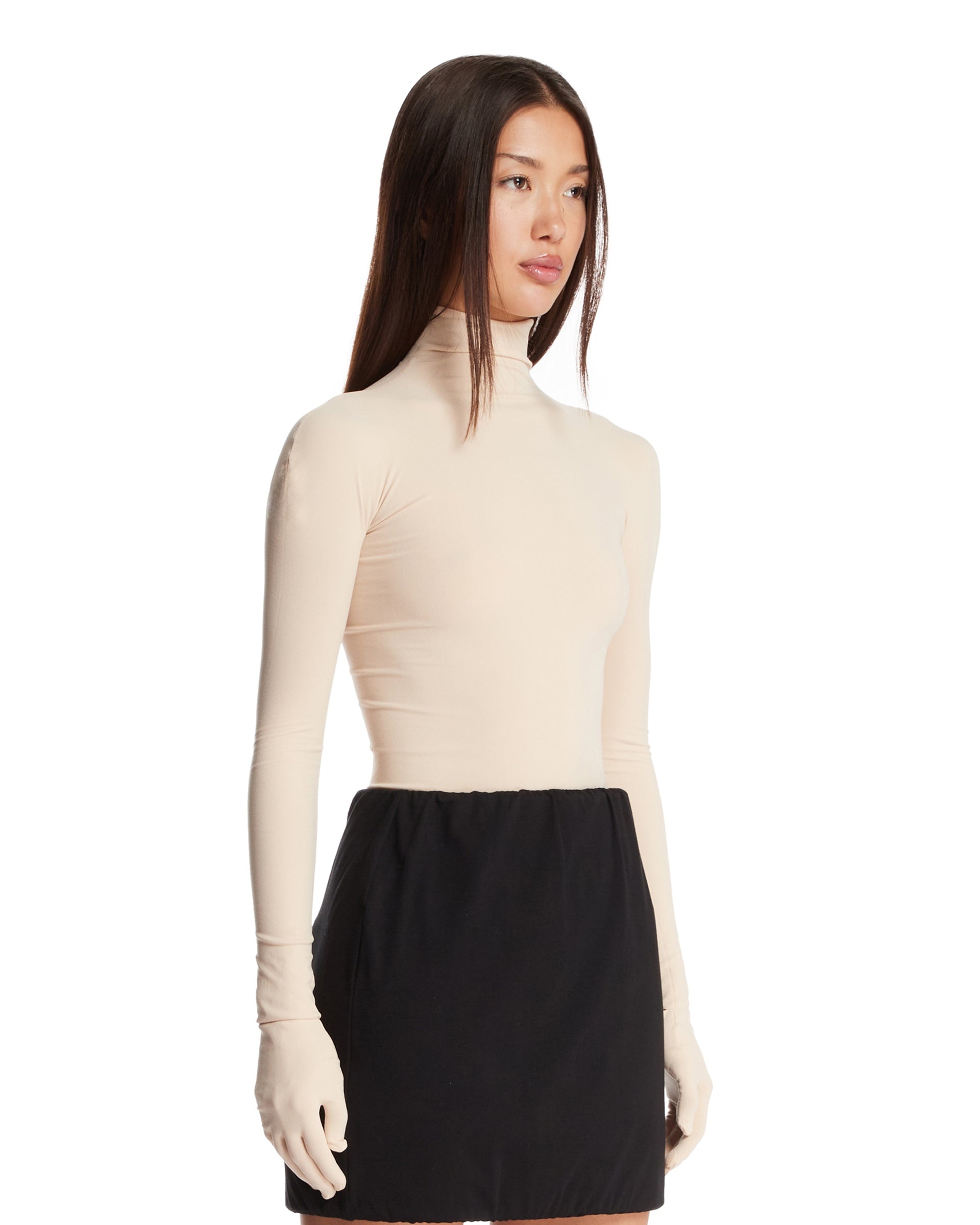 Beige High-Neck Top - 4