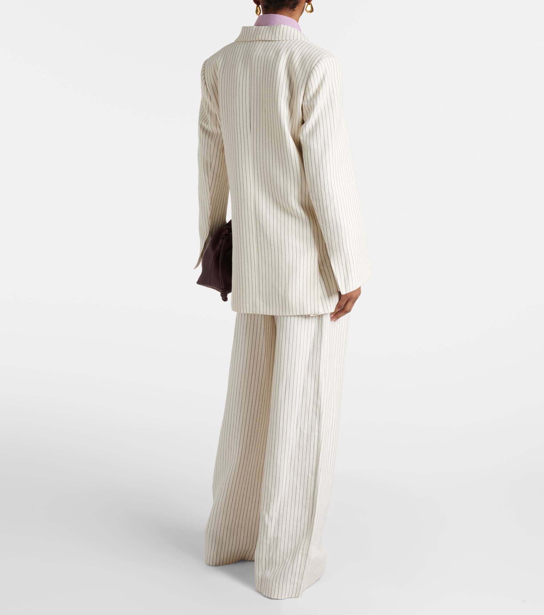 Striped cotton and linen blazer - 3