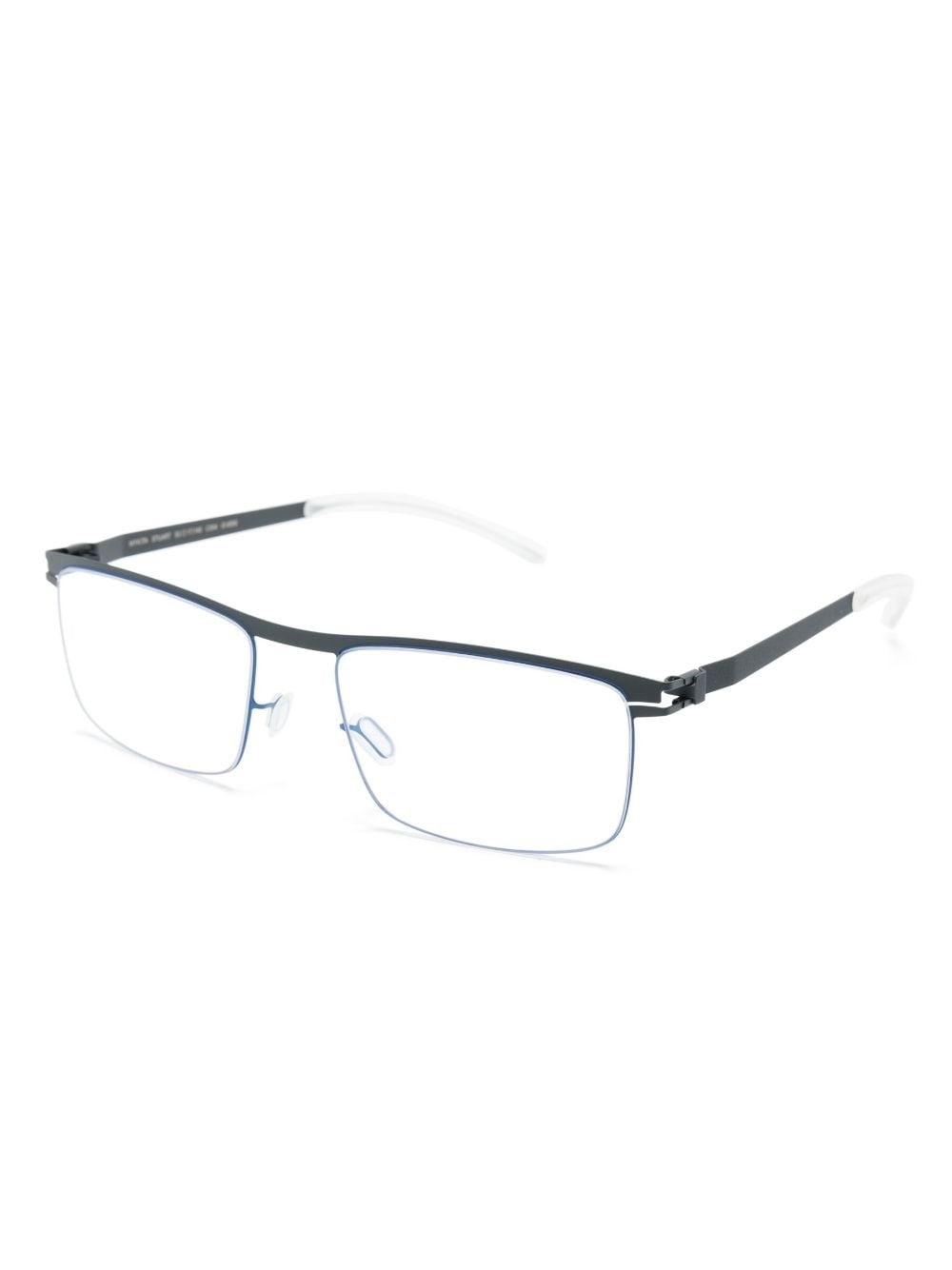 square-frame raised-bridge glasses - 2