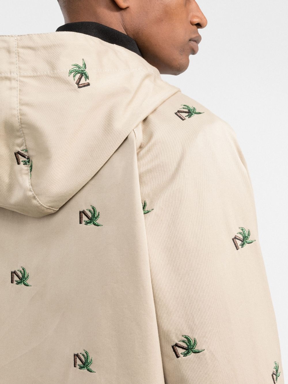 palm tree motif hooded jacket - 5