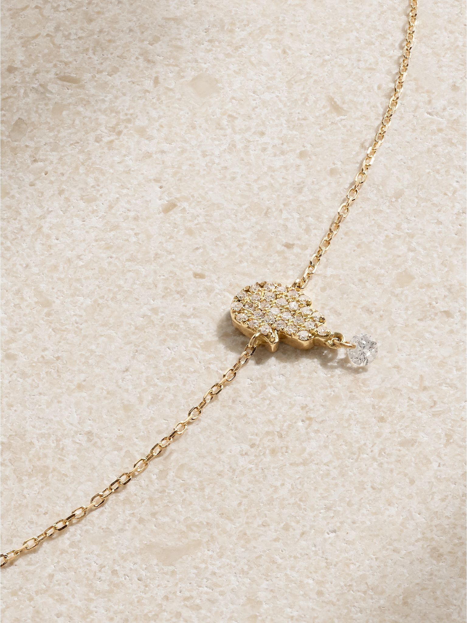 Hand of Fatima 18-karat gold diamond bracelet Gold - 4