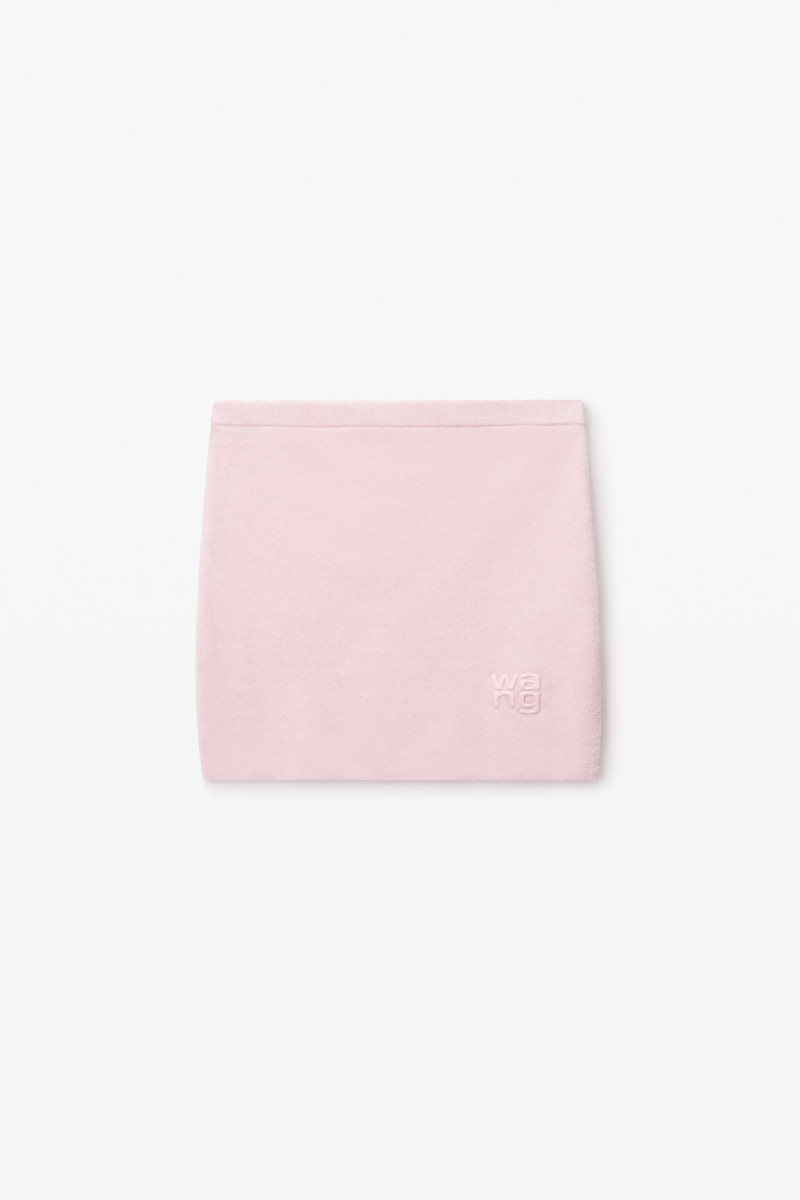 logo embossed miniskirt in chenille - 1