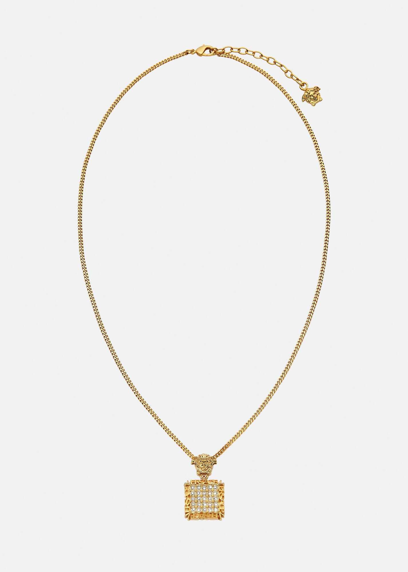 Logo Crystal Pendant Necklace - 1