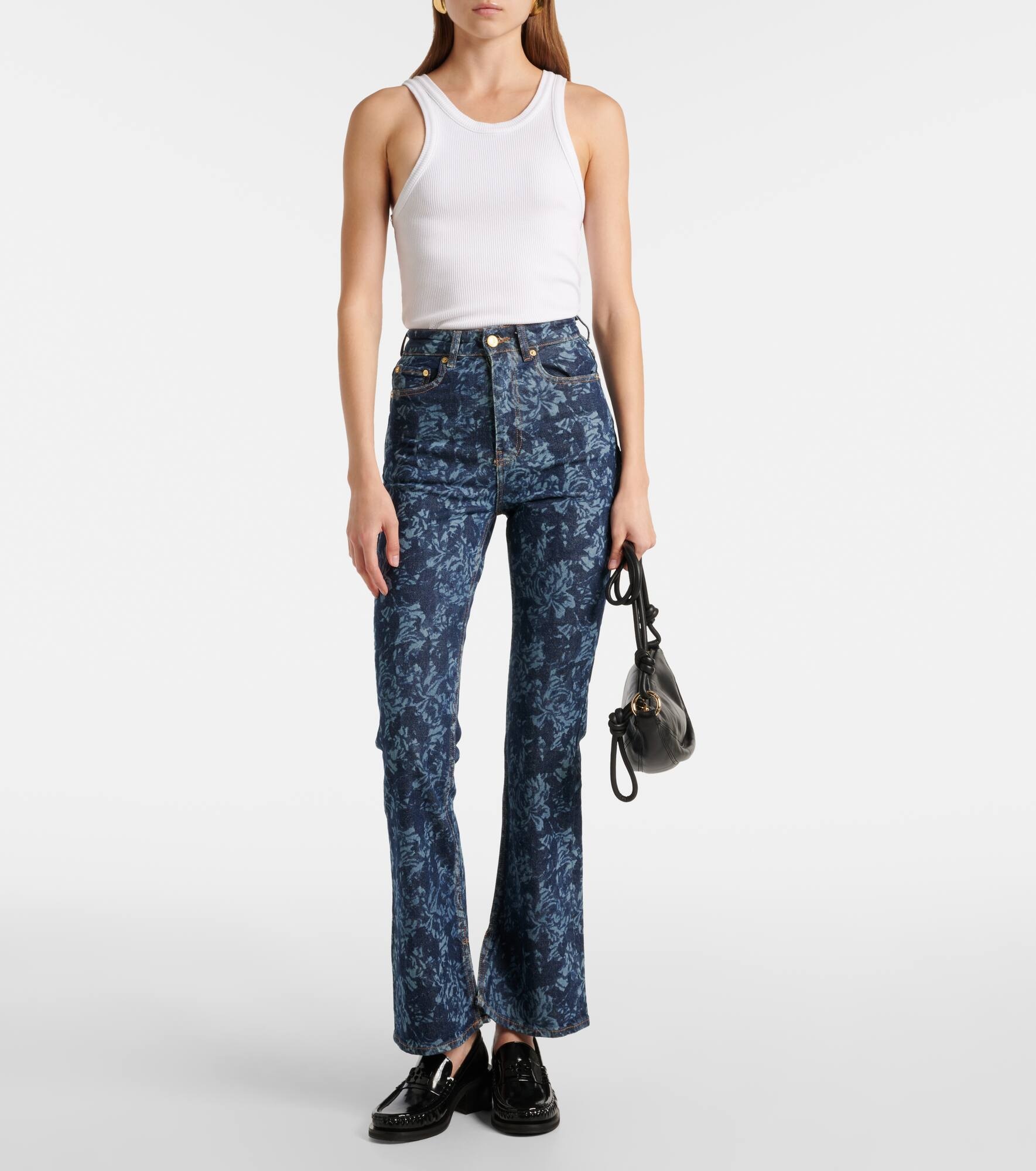 Printed high-rise flared jeans - 7