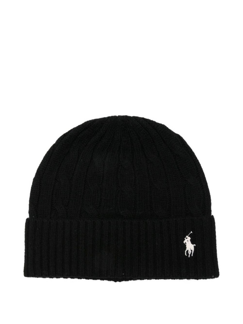 cable-knit wool beanie hat 1