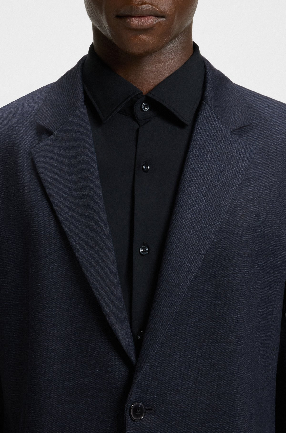 SLIM-FIT BLAZER IN TWILL-PRINT JERSEY - 5