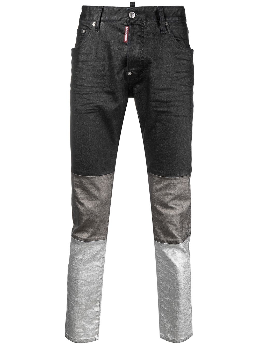 panelled slim-leg jeans - 1