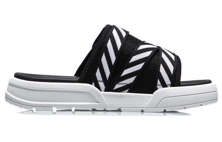 (WMNS) Li-Ning Fashion Slides 'Black White' AGAR014-1 - 2