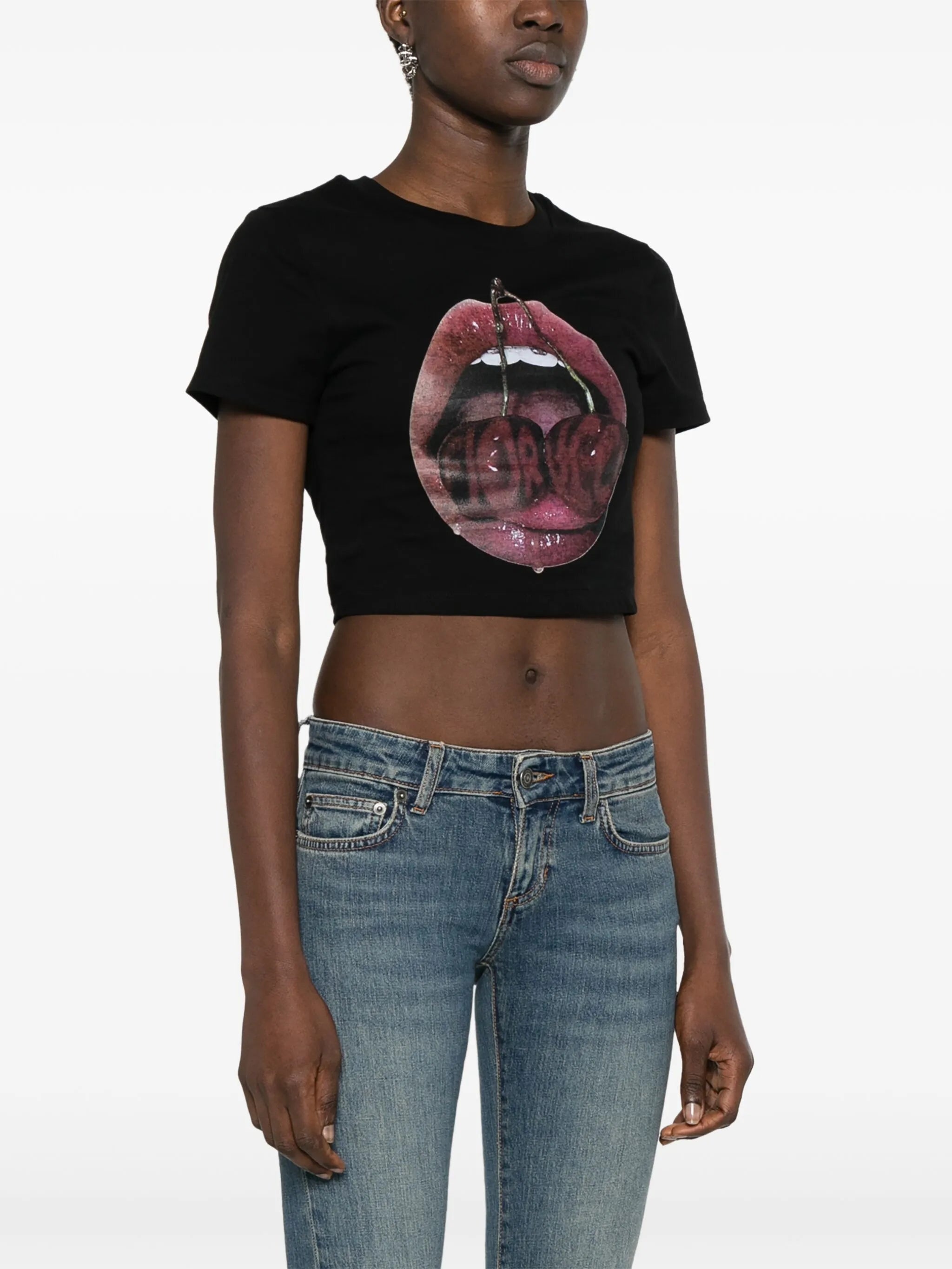 Fiorucci Graphic-print Cropped T-shirt - 4