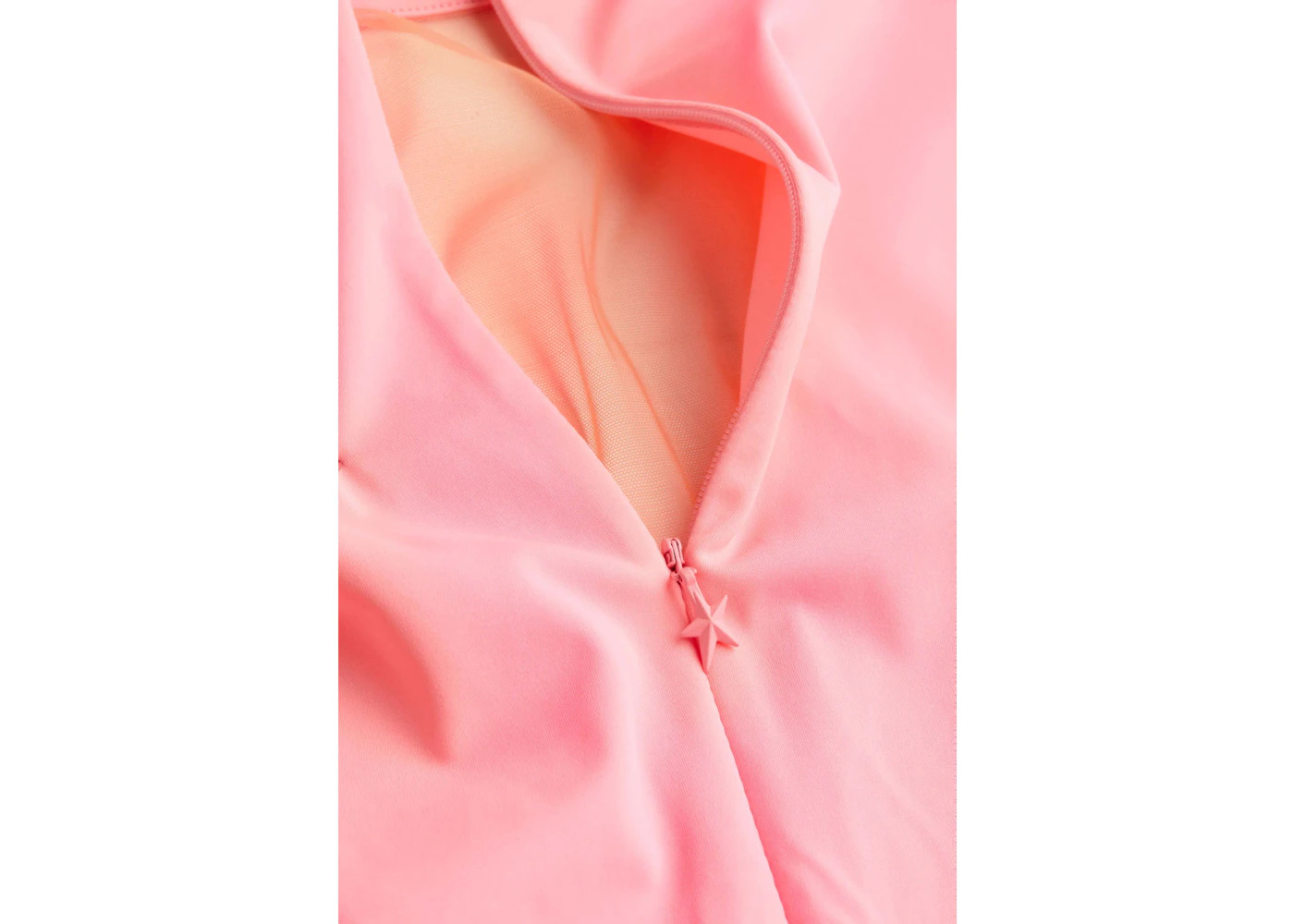 Mugler H&M Mesh-Paneled Mini Dress Pink/Beige - 2