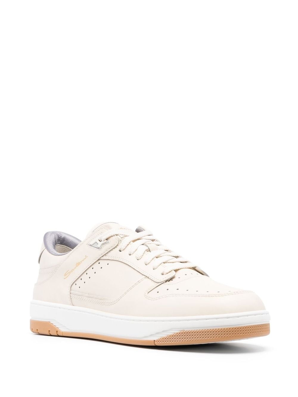 low-top leather sneakers - 2