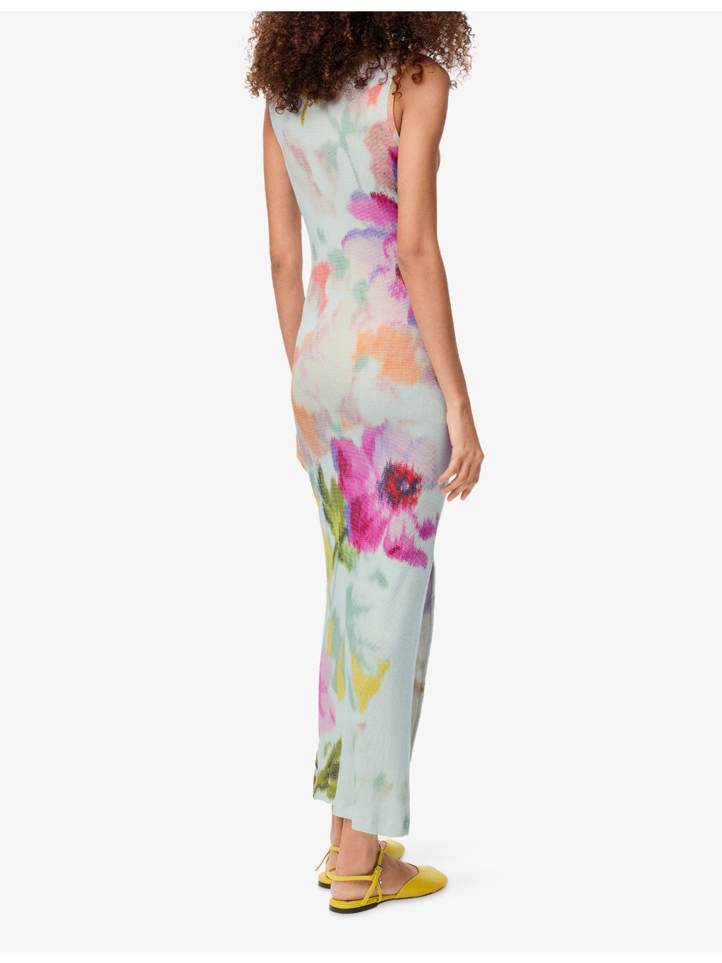 Blurred Floral-Print Sleeveless Silk-Blend Maxi Dress - 3