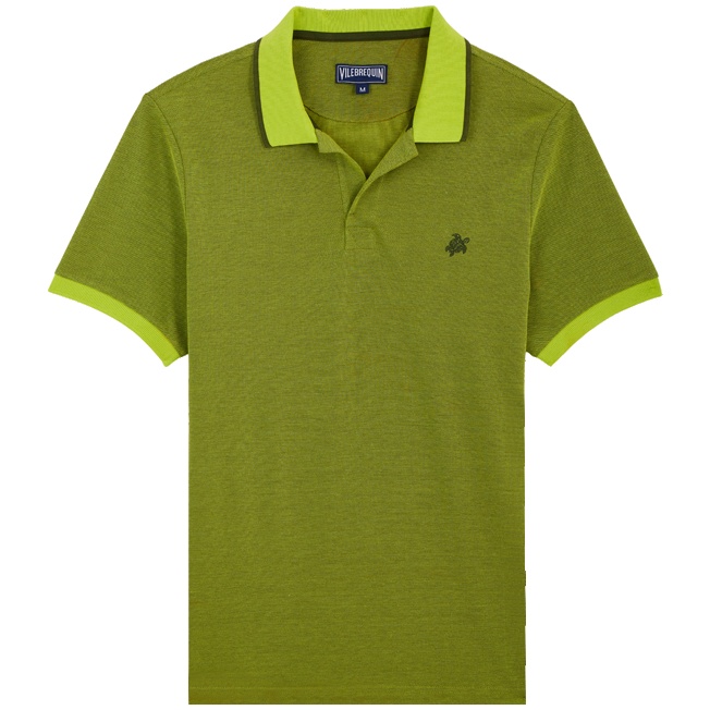 Men Cotton Pique Polo Shirt Solid - 1