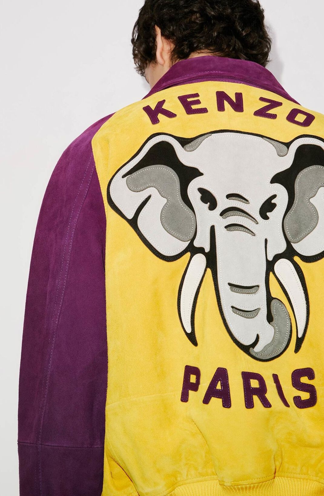 'KENZO Elephant' suede varsity jacket - 6