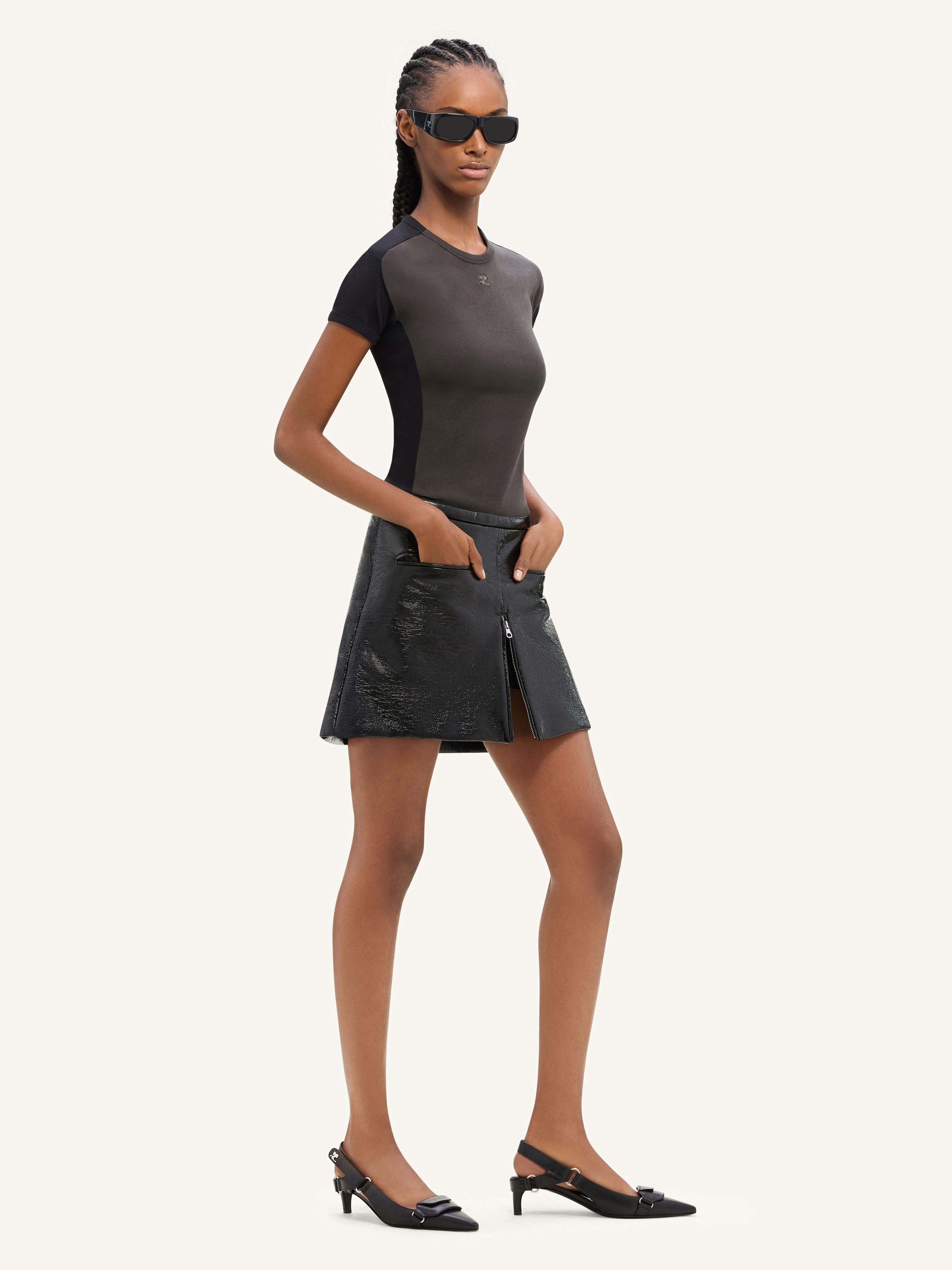 HERITAGE VINYL MINI SKIRT - 3