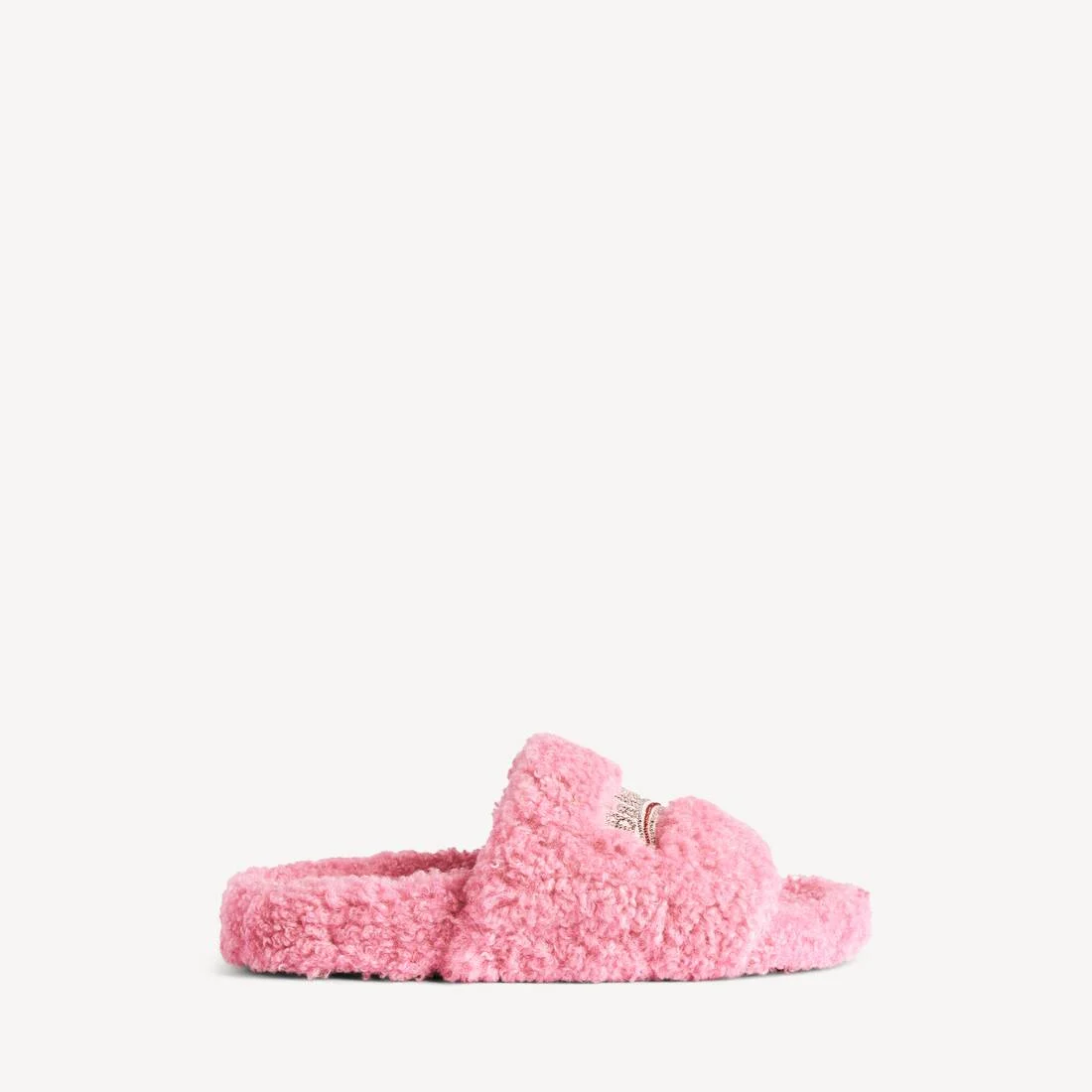 Women's Furry Slide Sandal in Sweet Pink - 1